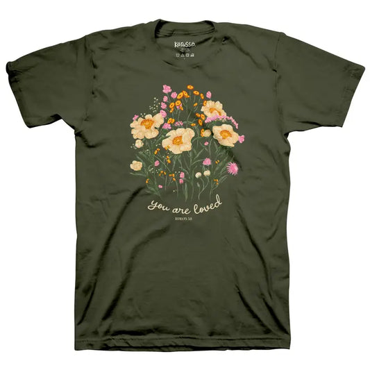 Kerusso Womens T-Shirt You Are Loved Bouquet