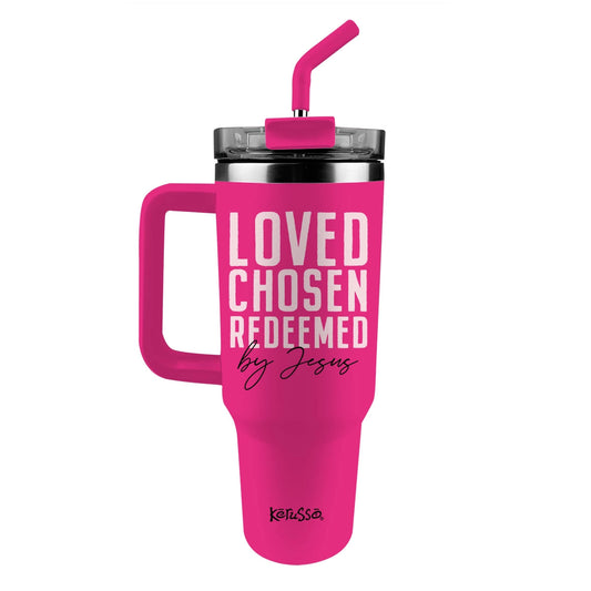 Kerusso 40 oz Stainless Steel Mug with Straw Loved