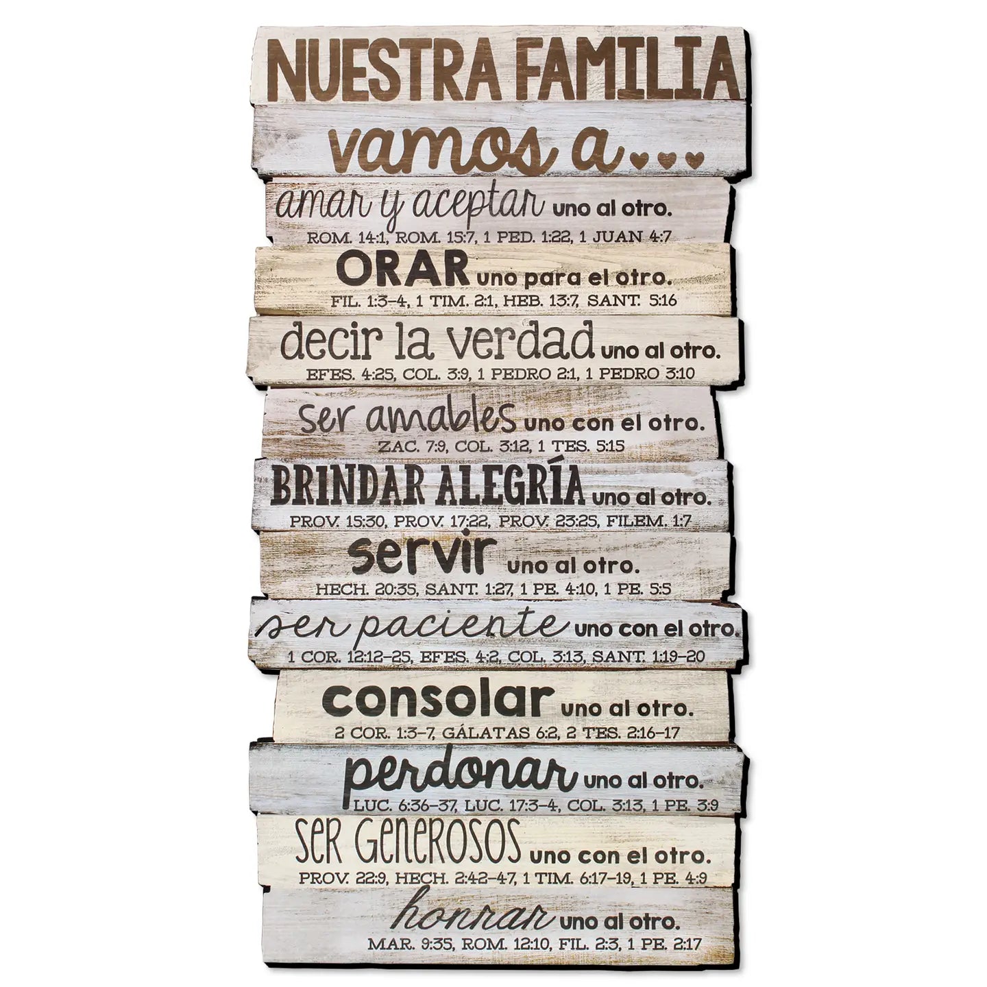 Nuestra Familia (Our Family) Wall Stacked Wood