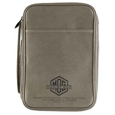 Bible Cover Man Of God Large Gray