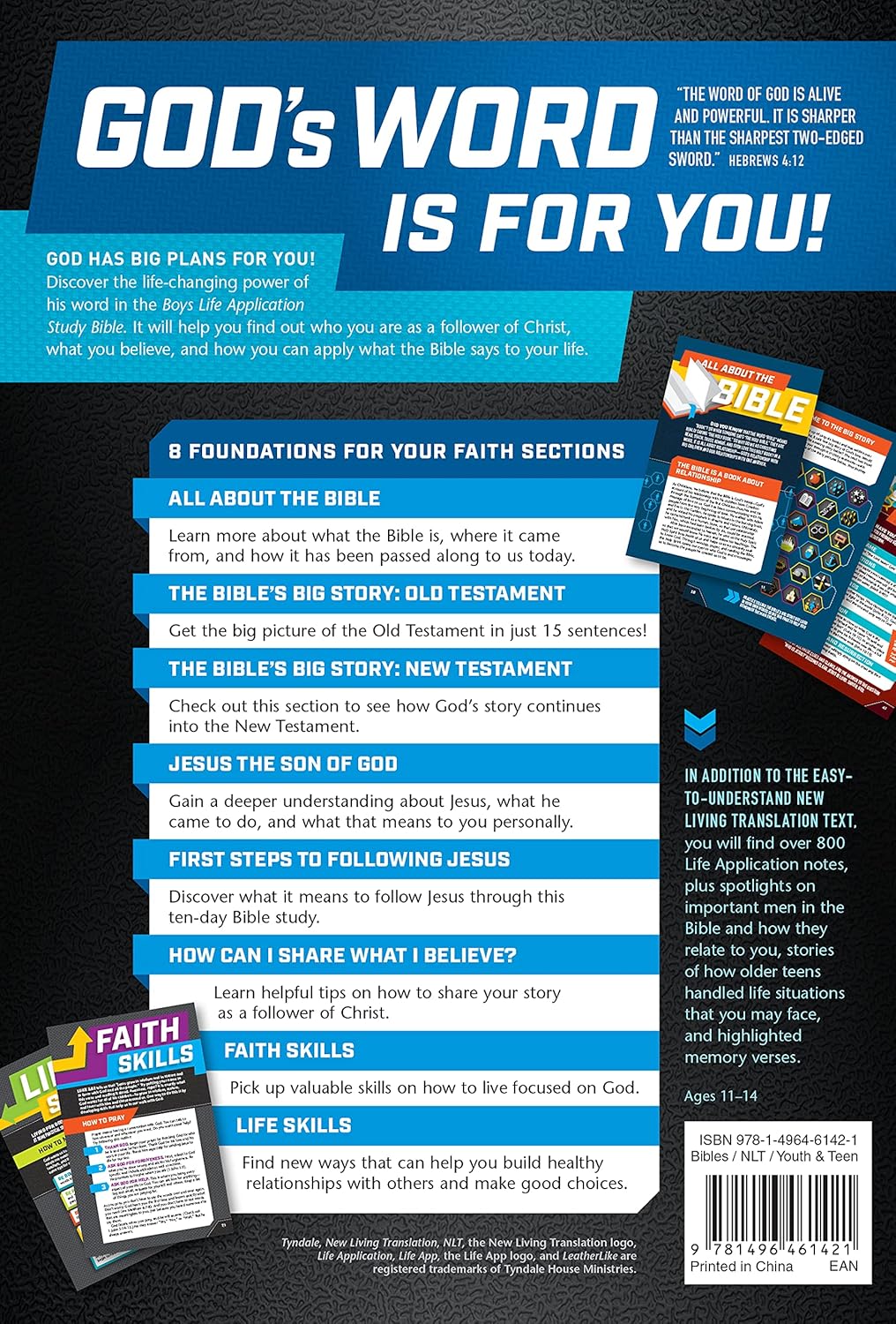 NLT Boys Life Application Study Bible, TuTone (LeatherLike, Blue/Neon/Glow)