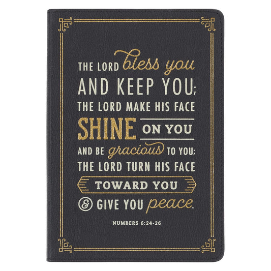 Bless You and Keep You Black Faux Leather Classic Journal - Numbers 6:24-26