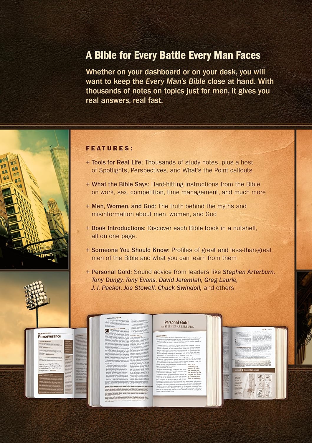 Every Man's Bible NLT (LeatherLike, East-West Grey), LeatherLike, East-West Grey