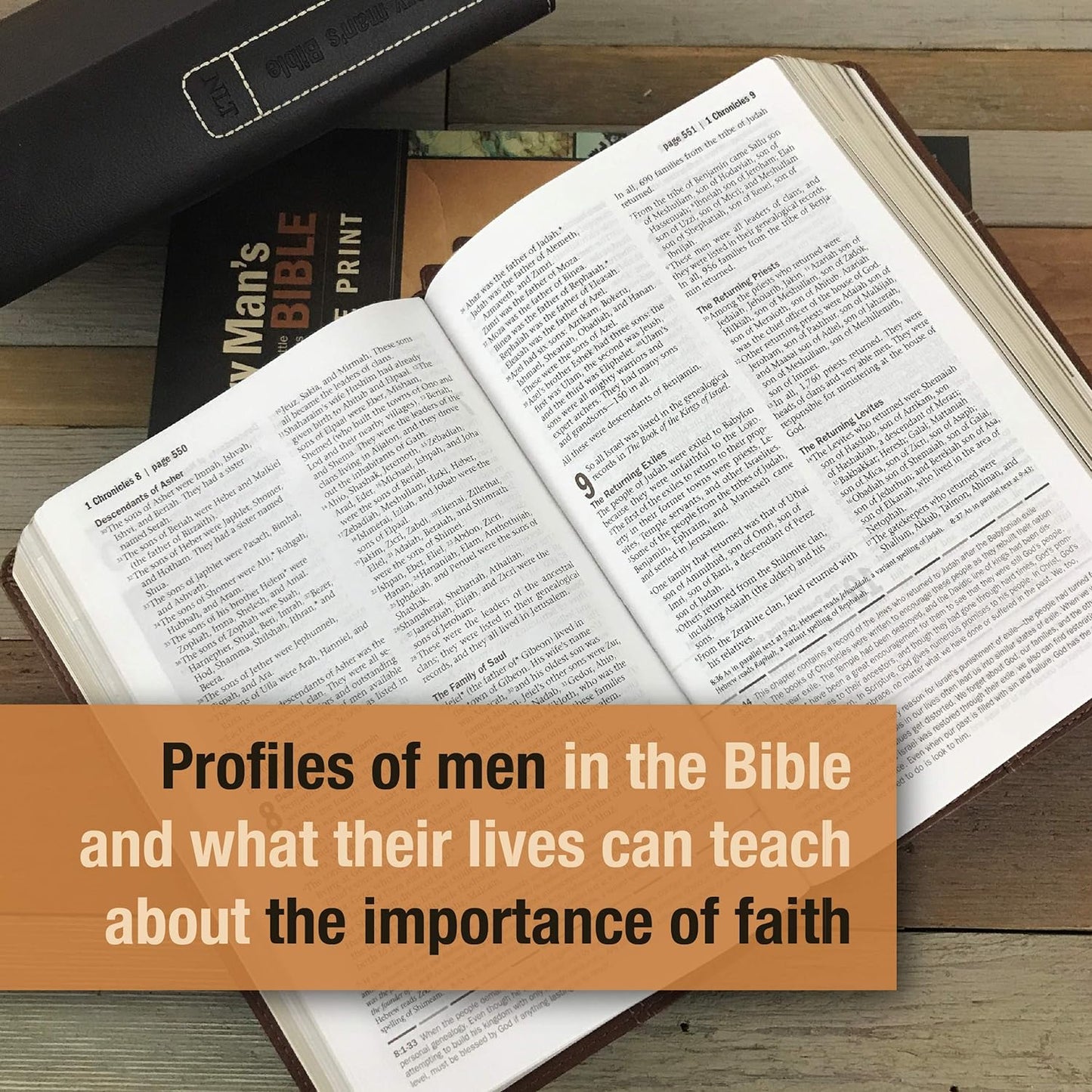 Every Man's Bible NIV, Large Print (LeatherLike, Cross Saddle Tan) Imitation Leather – Large Print