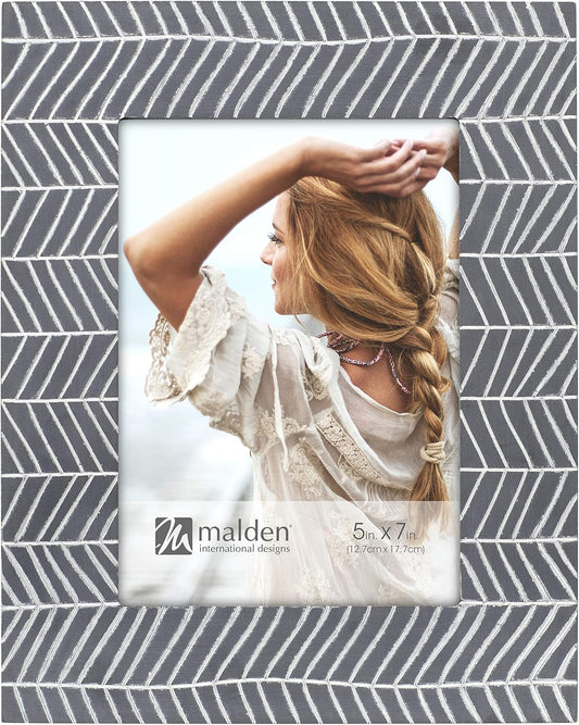 Chevron Patterned Picture Frame, 5"x7"