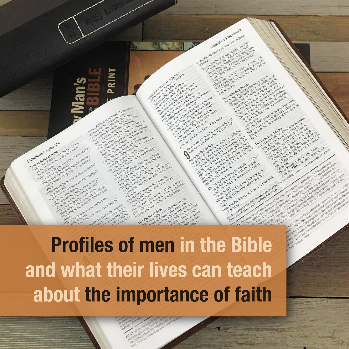 NLT Every Man's Bible/Large Print (Deluxe Explorer Edition)-Rustic Brown LeatherLike Indexed