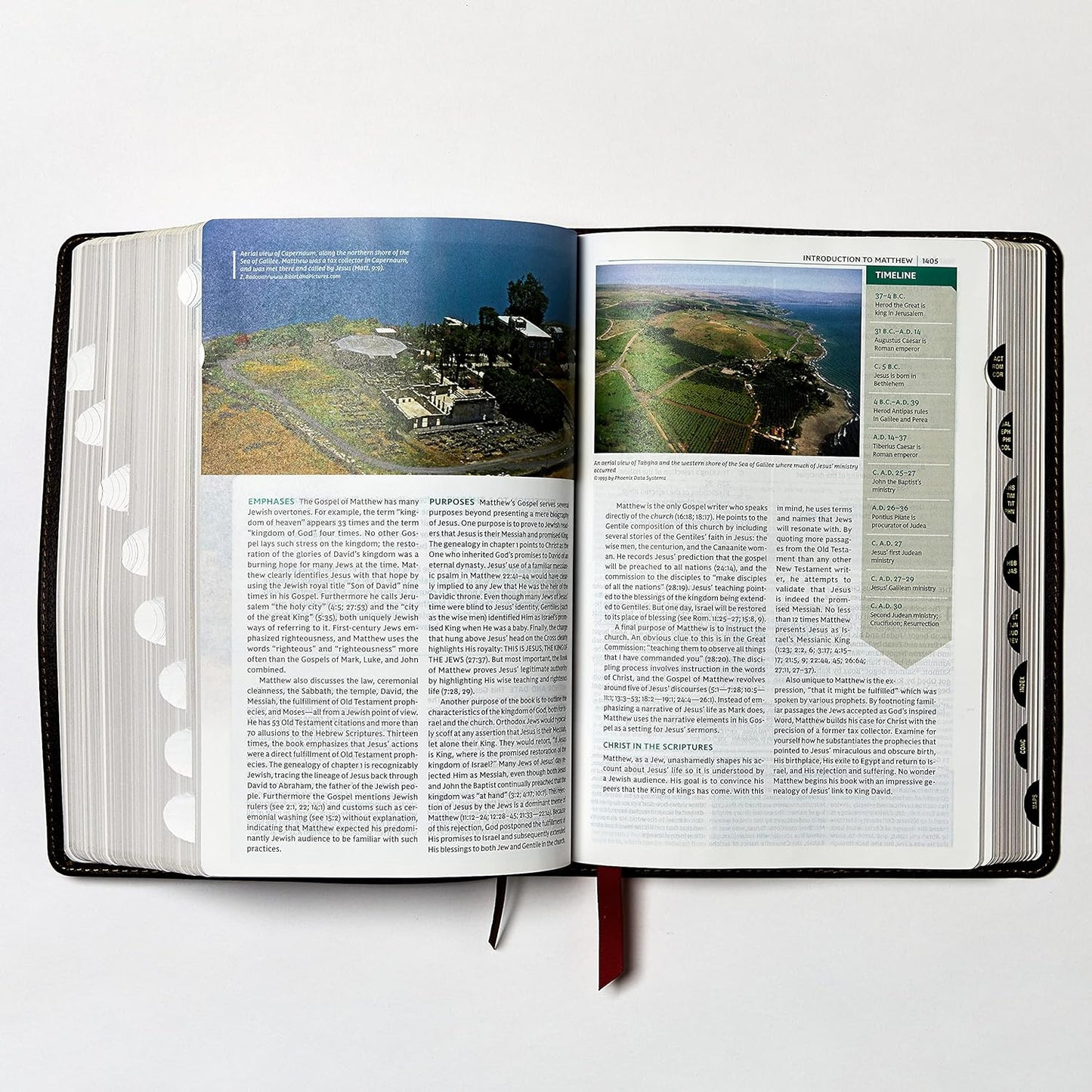 NKJV Study Bible, Leathersoft, Black, Full-Color, Thumb Indexed, Comfort Print
