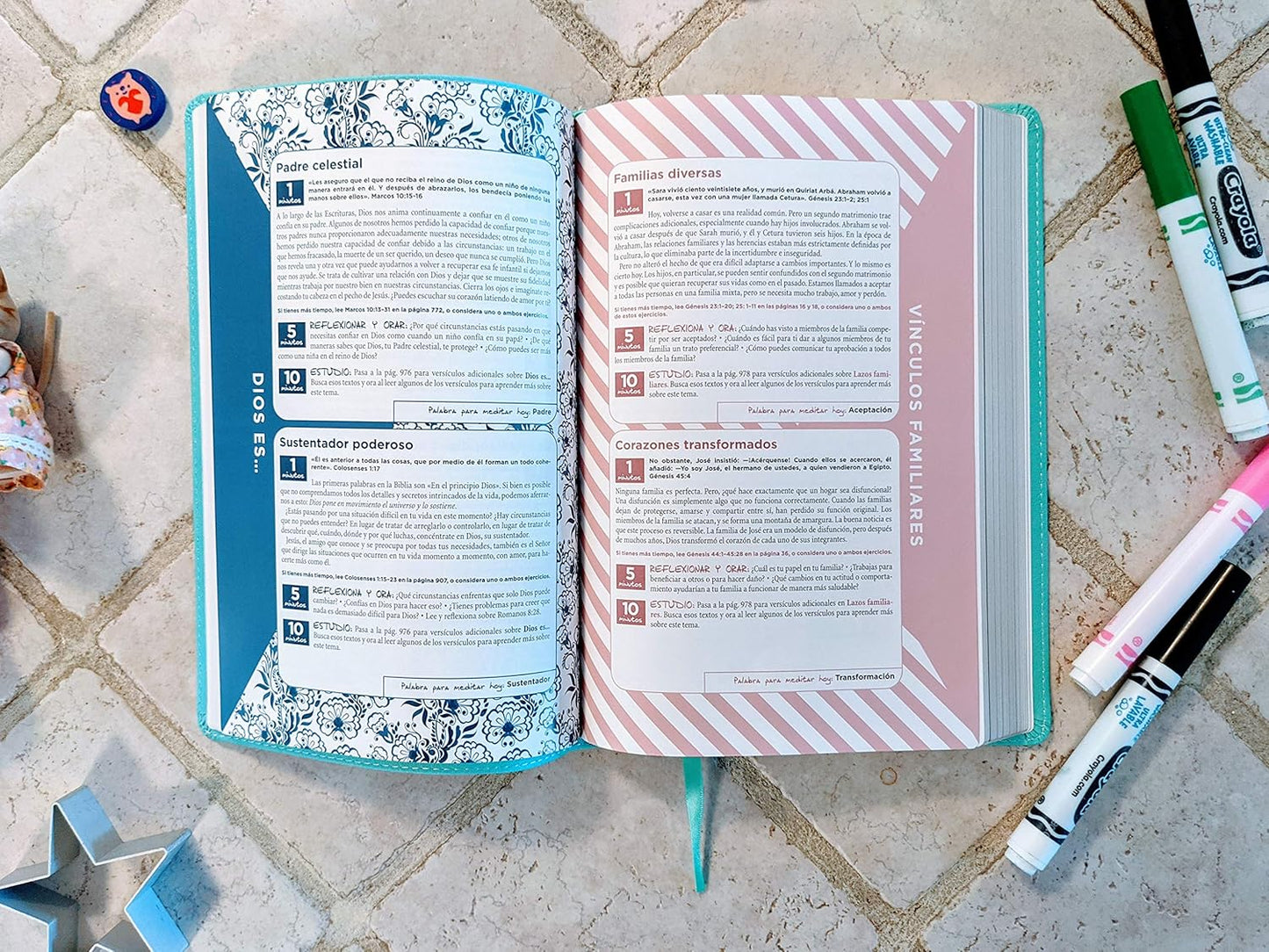 NVI, Biblia de la Mamá Ocupada, Leathersoft, Turquesa, Palabras de Jesús en Rojo, Comfort Print