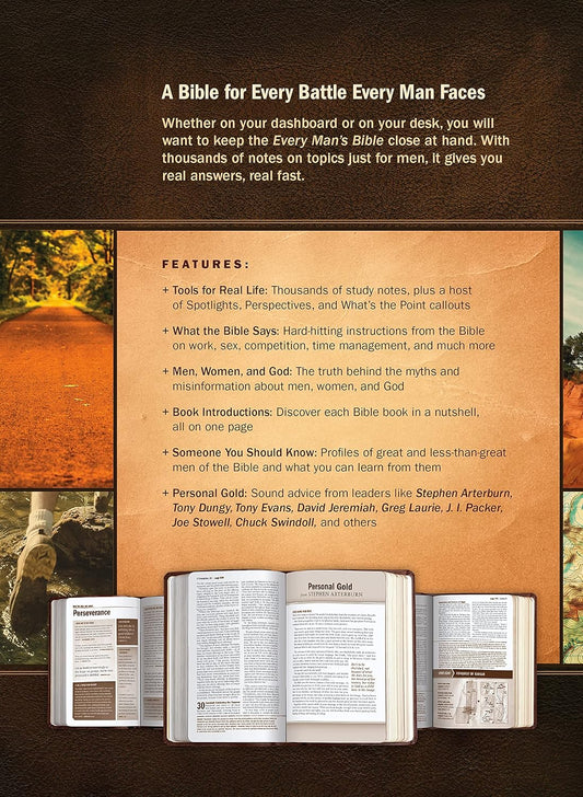NLT Every Man's Bible/Large Print (Deluxe Explorer Edition)-Rustic Brown LeatherLike Indexed