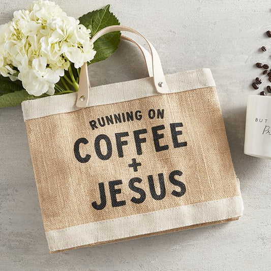 Coffee and Jesus- Mini Market Tote Bag