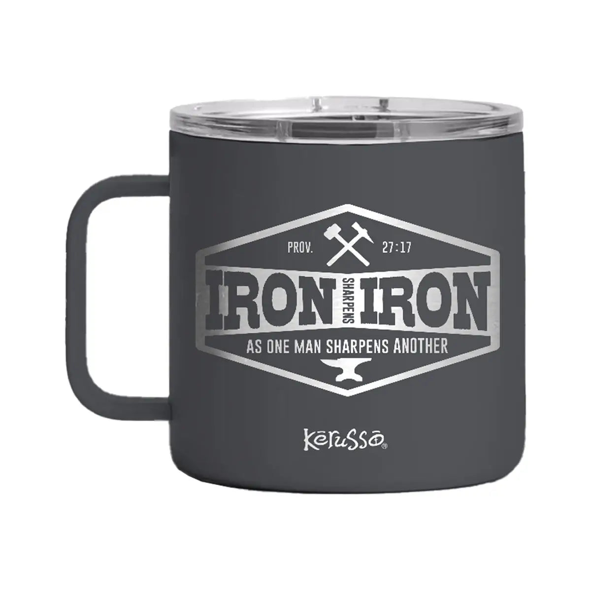 Kerusso 14 oz Stainless Steel Mug Iron Sharpens Iron