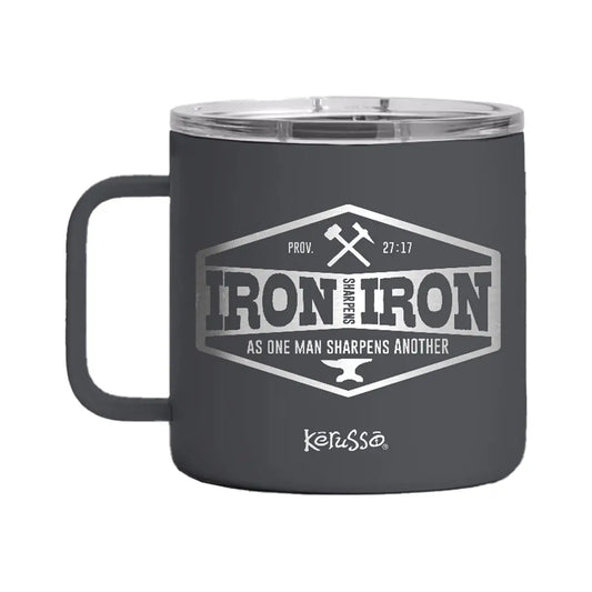 Kerusso 14 oz Stainless Steel Mug Iron Sharpens Iron