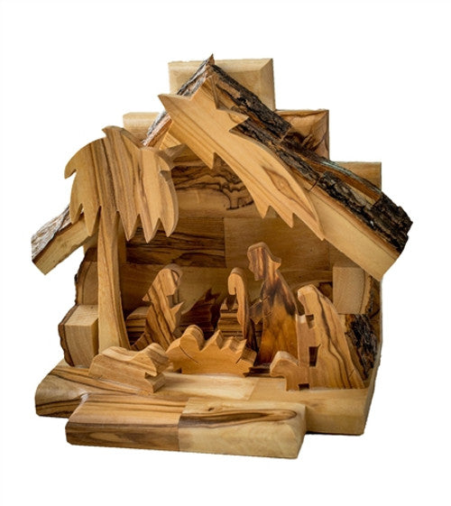 One Piece Nativity Set With Silhouette Figures - 5"X5" E15b