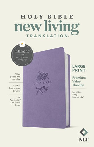 NLT Premium Value Thinline Bible, Large Print, Filament-Enabled, (soft leather-look, lavender)