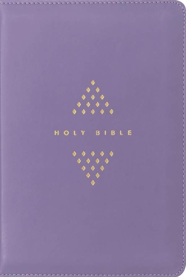 NLT Compact Giant Print Zipper Bible (LeatherLike, Diamond Lavender)