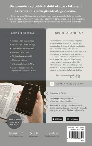 Biblia Manual NTV, Letra Grande con Filament, LeatherLike, Black, Red Letter