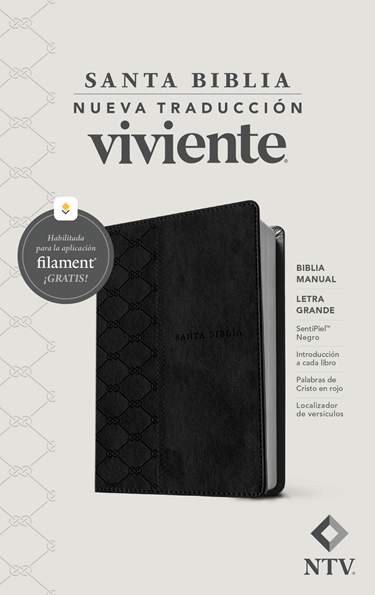 Biblia Manual NTV, Letra Grande con Filament, LeatherLike, Black, Red Letter