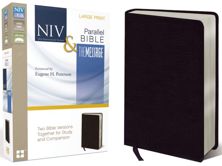 NIV, The Message, Parallel Bible, Large Print, Bonded Leather, Black
