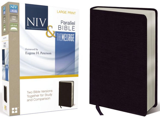 NIV, The Message, Parallel Bible, Large Print, Bonded Leather, Black