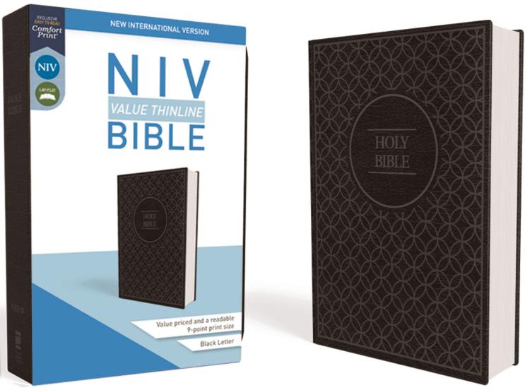 NIV Value Thinline Bible Gray and Black, Imitation Leather