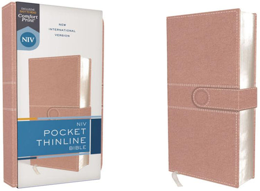 NIV, Pocket Thinline Bible, Leathersoft, Pink, Snap Closure, Red Letter, Comfort Print