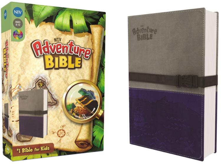 NIV Adventure Bible, Italian Duo-Tone, Clip Closure, Gray/Blue