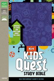 NIrV, Kids' Quest Study Bible, Leathersoft, Blue: Answers to over 500 Questions about the Bible