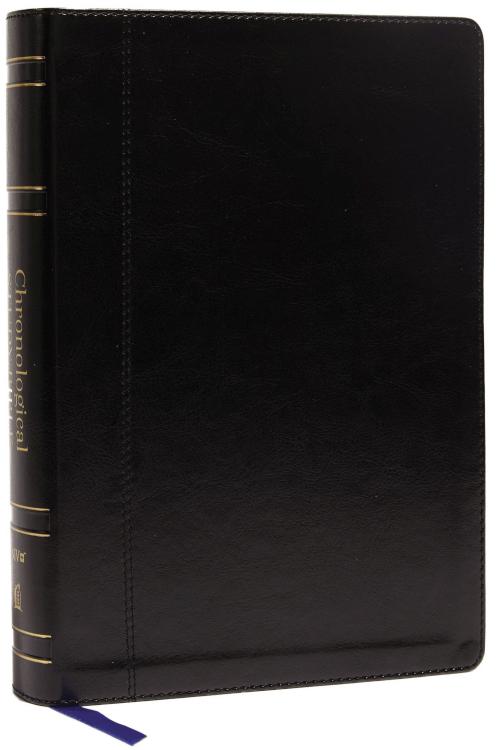 NIV, Chronological Study Bible, Leathersoft, Black, Comfort Print: