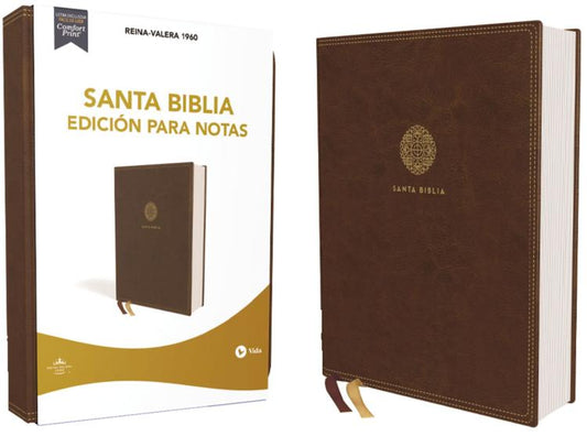 RVR60, Santa Biblia, Edición para Notas, Leathersoft, Café