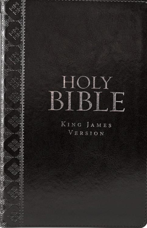 Black Faux Leather King James Version Deluxe Gift Bible with Thumb Index