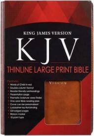 Two-tone Brown Faux Leather Large Print Thinline King James Version Bible 