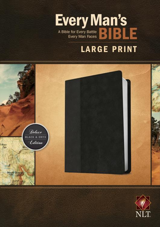 Every Man's Bible: New Living Translation, Large Print, TuTone (LeatherLike, Black/Onyx)
