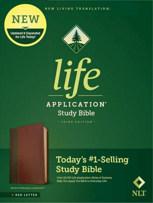 NLT Life Application Study Bible, Third Edition--soft leather-look, brown/mahogany (red letter