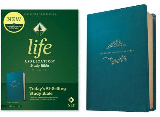 NLT Life Application Study Bible, Third Edition--soft leather-look, teal blue