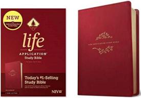 NIV Life Application Study Bible, Third Edition--soft leather-look, berry