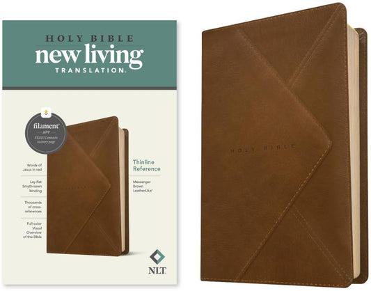 NLT Thinline Reference Bible, Filament Enabled Edition (LeatherLike, Messenger Brown)
