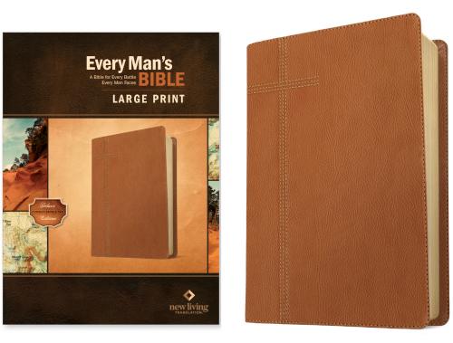 Every Man's Bible NLT, Large Print (LeatherLike, Pursuit Saddle Tan), LeatherLike, Pursuit Saddle Tan