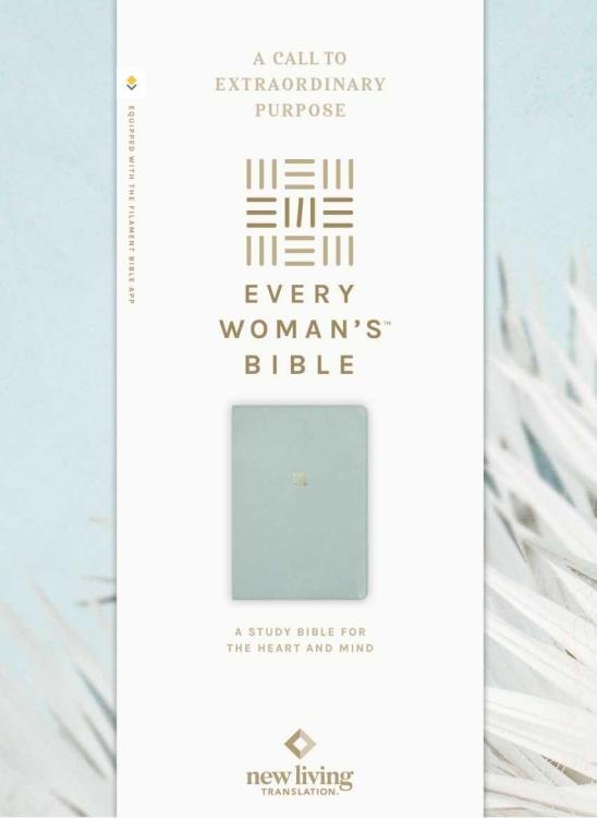 NLT Every Woman's Bible, Filament-Enabled Edition-Sky Blue LeatherLike thumbed index