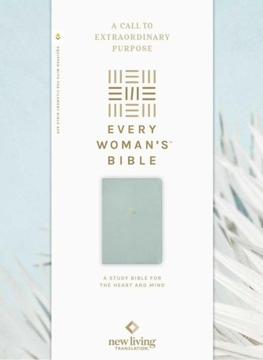 NLT Every Woman's Bible, Filament-Enabled Edition-Sky Blue LeatherLike thumbed index