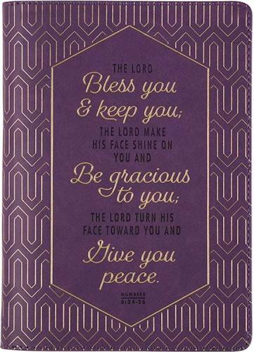 Bless You and Keep You Purple Faux Leather Journal - Numbers 6:24-26