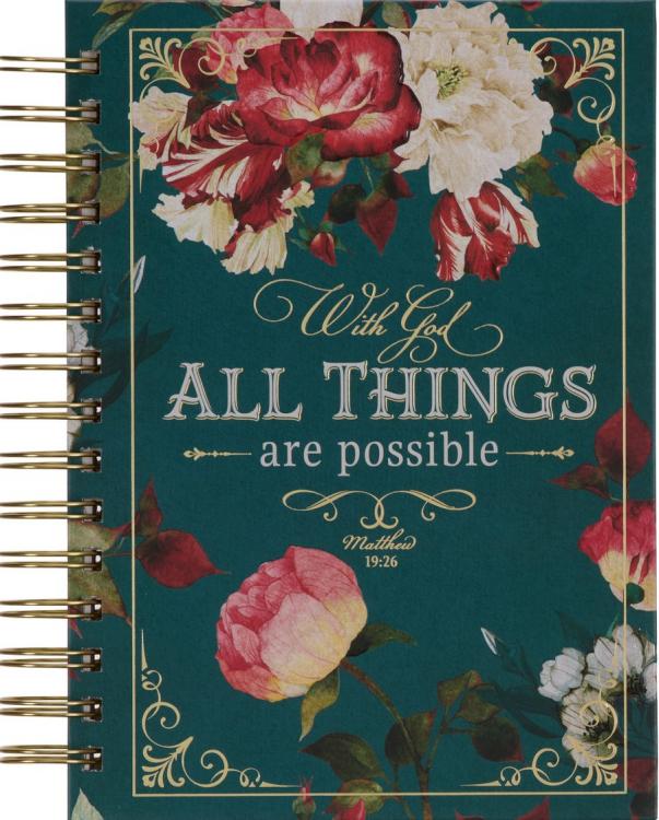 All Things are Possible Teal Tourmaline Wirebound Journal