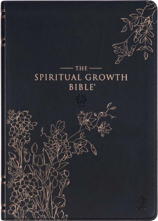 Midnight Blue Faux Leather Spiritual Growth Bible