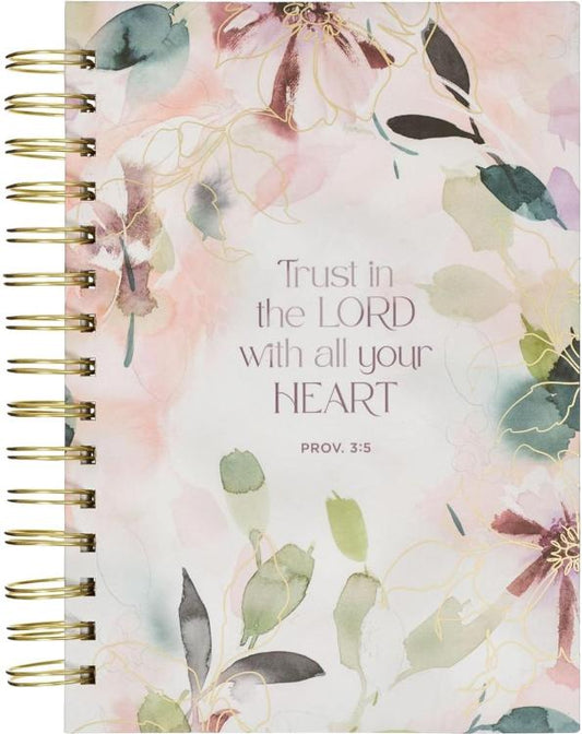 Trust in the Lord Purple Bloom Wirebound Journal - Proverbs 3:5
