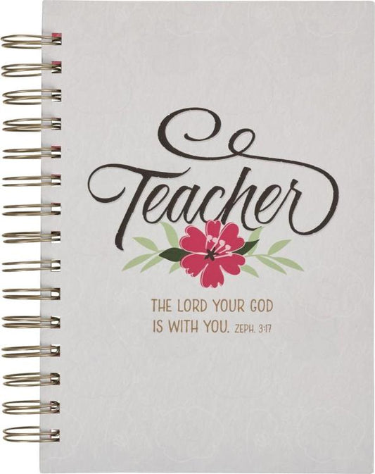 Journal Wirebound Fuchsia The Lord is With You Zeph. 3:17