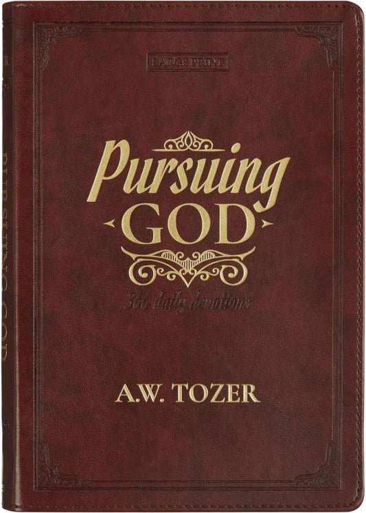 Pursuing God Saddle Tan Faux Leather Devotional Large Print Edition