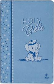 Blue Faux Leather NLT Keepsake Bible for Boys