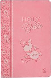 Pink Faux Leather NLT Baby Keepsake Bible for Girls
