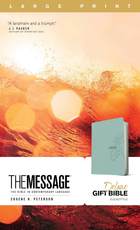 The Message Large-Print Deluxe Gift Bible--soft leather-look, teal