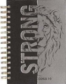 Journal Wirebound Black/Gray Be Strong Josh. 1:9