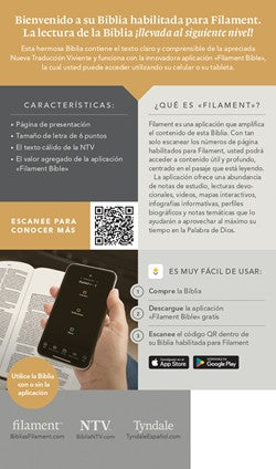 Biblia compacta NTV de zíper, con Filament, LeatherLike, Coral Blooms